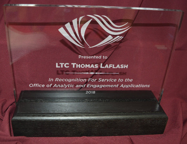 LANDSCAPE CLEAR ACRYLIC IN BLACK WOOD BASE IN NORFOLK, VA