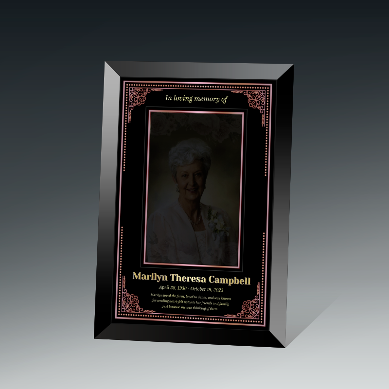 Black Glass Photo Frame