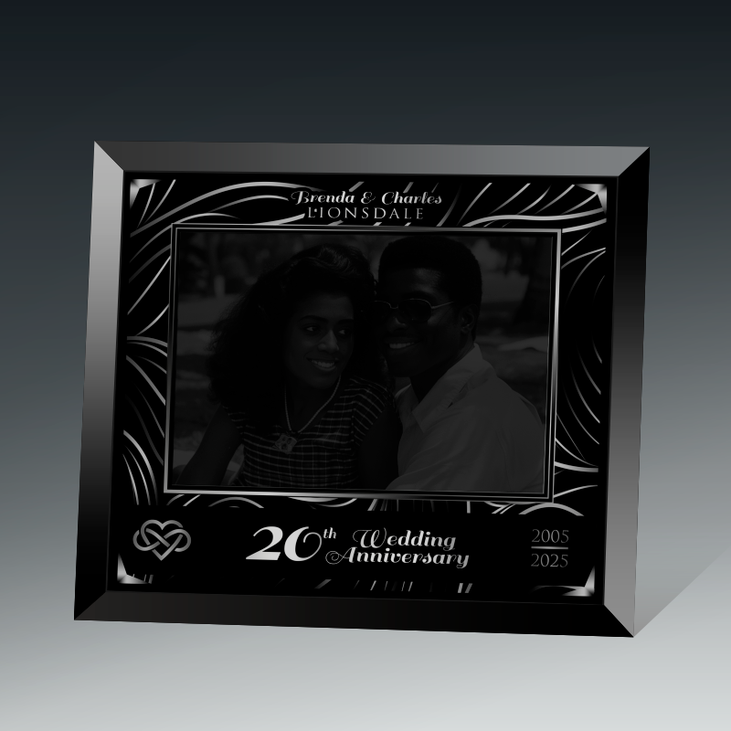 Black Glass Photo Frame