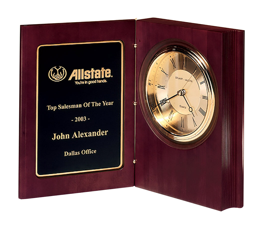 Rosewood Book Clock