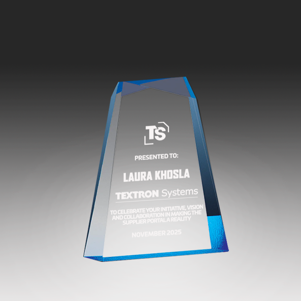 Topez Clear Beveled Tower with Blue Accent