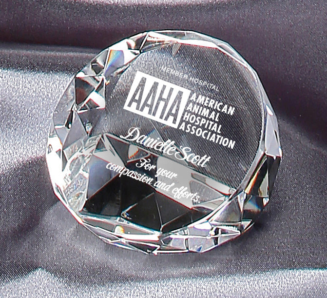 CRYSTAL PAPERWEIGHT - 1 7/8" X 2 3/4"