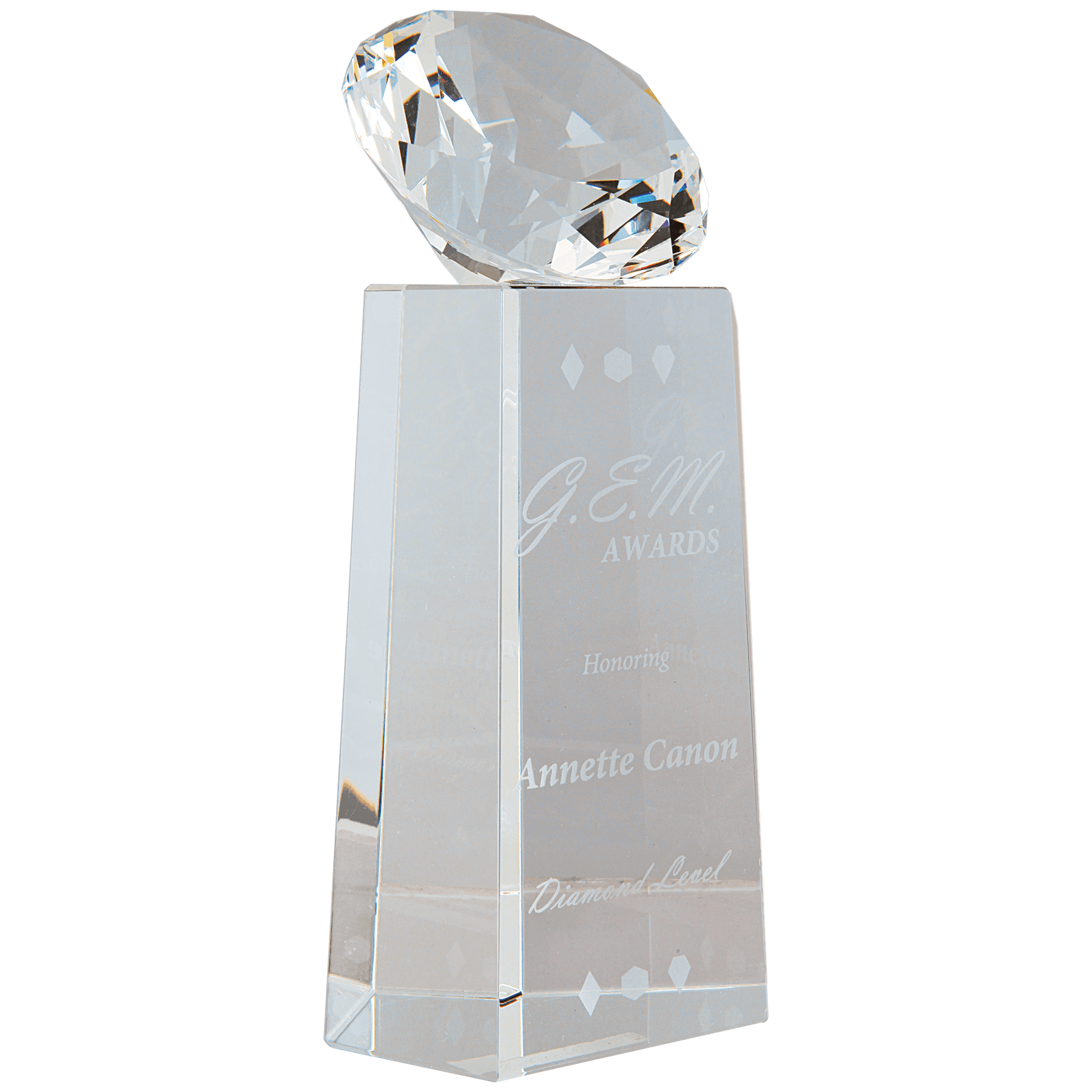 Crystal Diamond on Crystal Pedestal