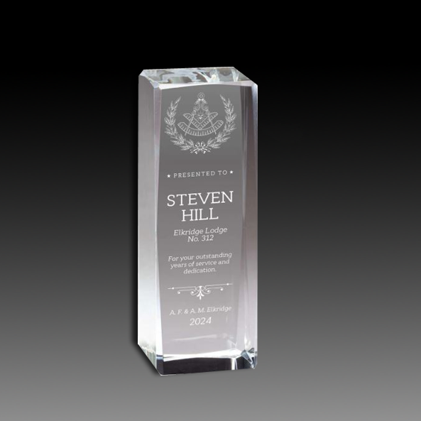 Crystal Block Award without Base