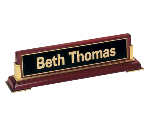 Rosewood Piano Finish Nameplate