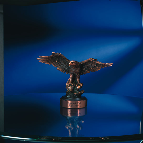 11 1/2" Bronze Finish Eagle on Ebony Wood Base