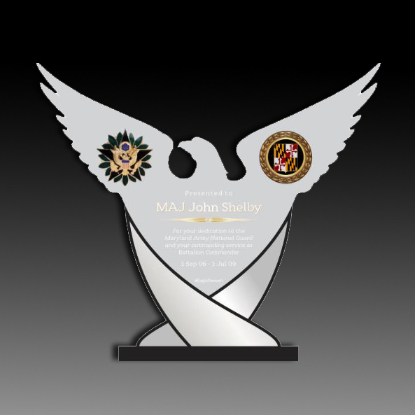 10"H x 11"W  Acrylic Eagle Swoosh with mirror accents