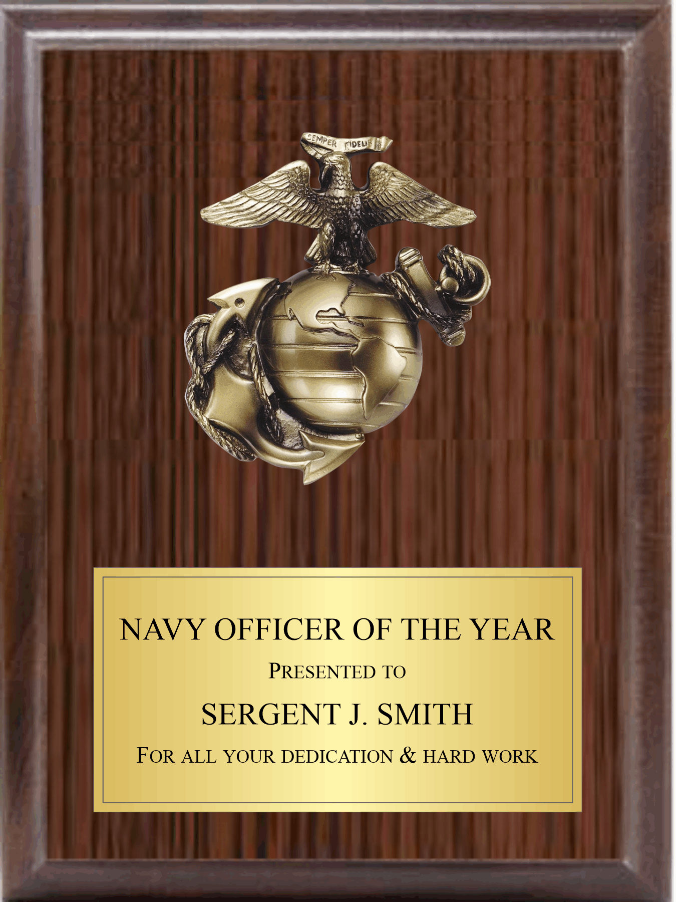 5" MARINES MOUNT ON PLAQUE