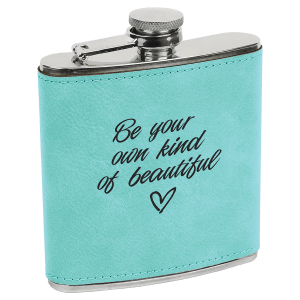 6 oz. Laserable Leatherette Stainless Steel Flask