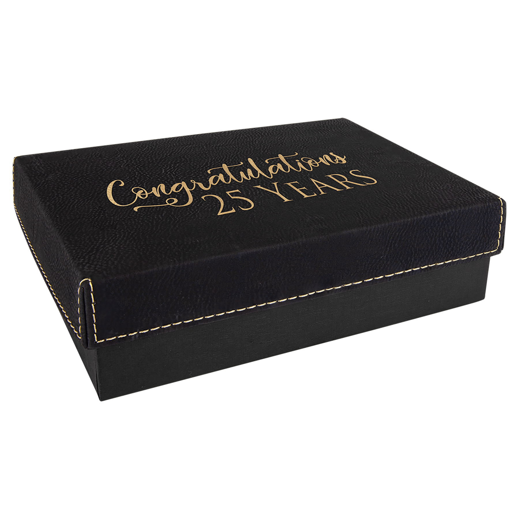 Gift Box with Laserable Leatherette Lid