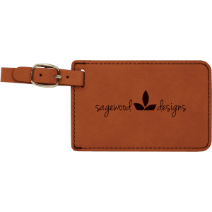 4 1/4" x 2 3/4" Laserable Leatherette Luggage Tag