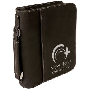 7 1/2" x 10 3/4" Leatherette Book/Bible Cover with Handle & Zipper