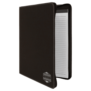 9 1/2" x 12" Zipper Laserable Leatherette Portfolio with Notepad