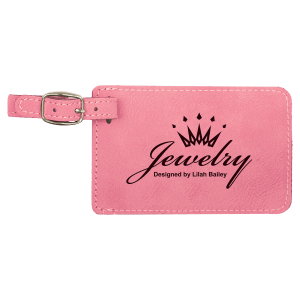 4 1/4" x 2 3/4" Laserable Leatherette Luggage Tag