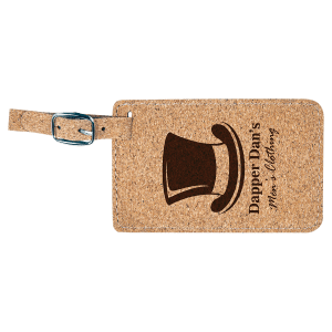 4 1/4" x 2 3/4" Laserable Leatherette Luggage Tag