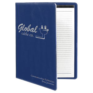 9 1/2" x 12" Laserable Leatherette Portfolio with Notepad