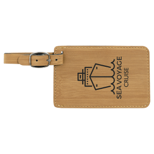 4 1/4" x 2 3/4" Laserable Leatherette Luggage Tag