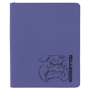 9 1/2" x 12" Zipper Laserable Leatherette Portfolio with Notepad