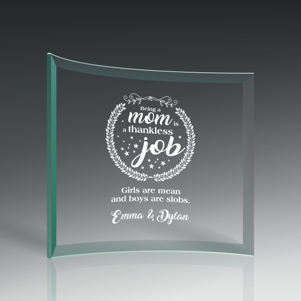 Curved Glass Plaque Award