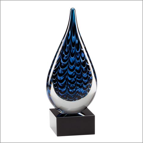 9.3" Blue Art Glass