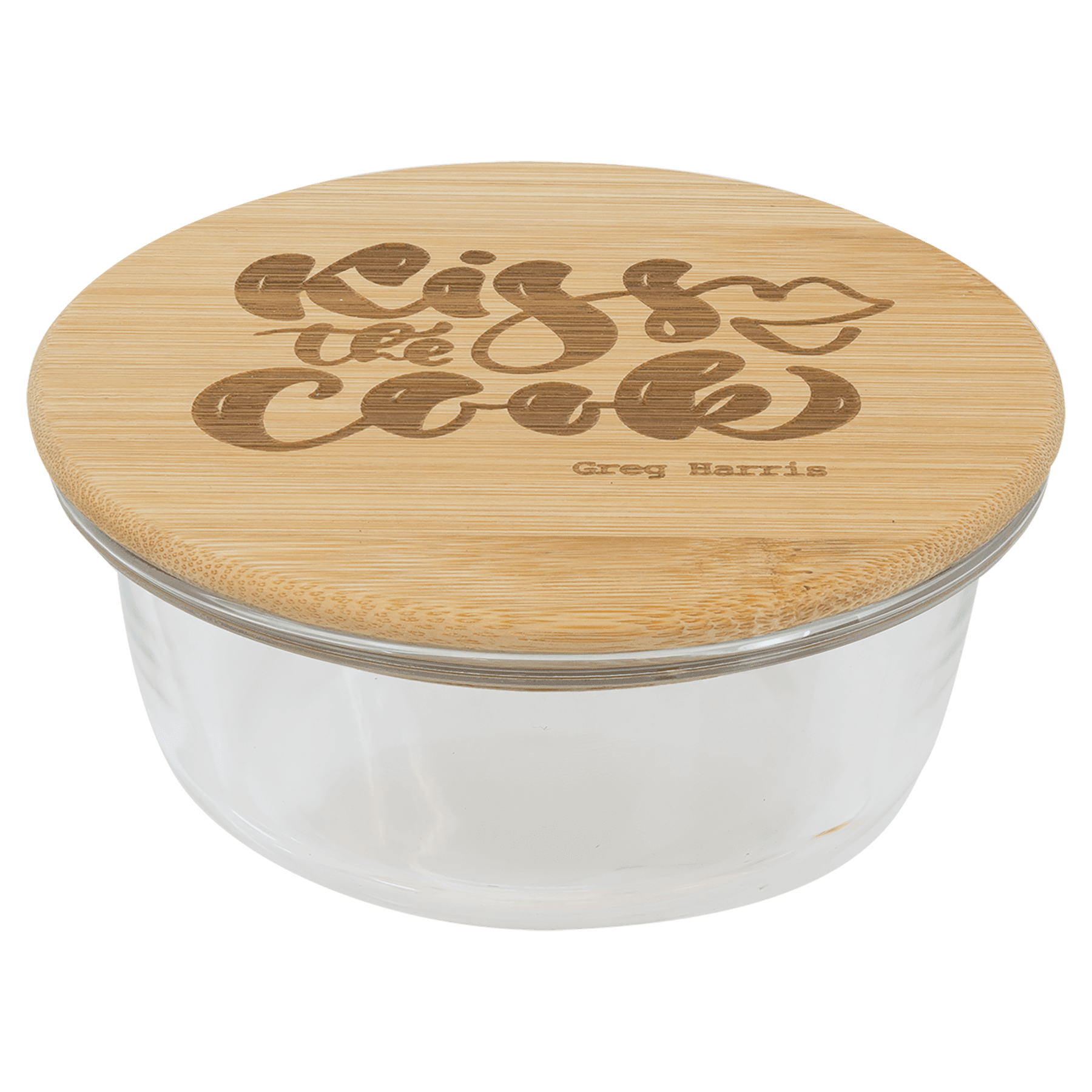 Round Glass Container with Bamboo Lid