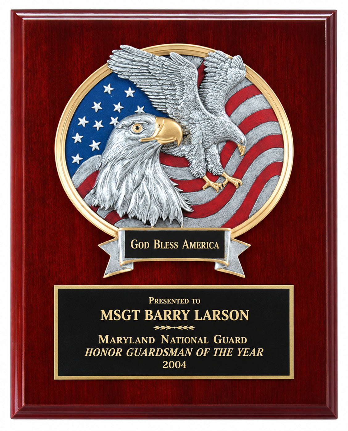 10.5" x 13" Simulated plaque with resin plate mount