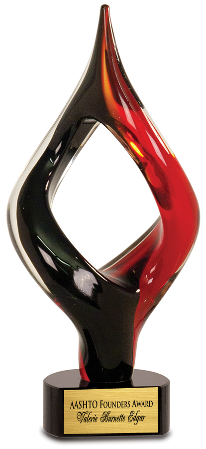 13.25" Red/Black Twist Art Glass