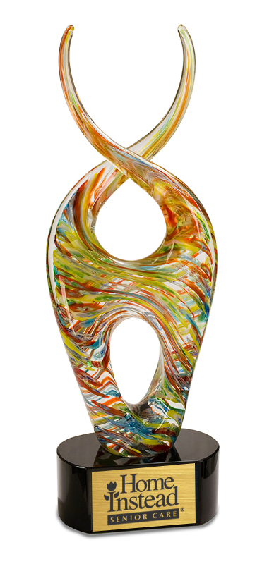14.5" Color Twist Art Glass