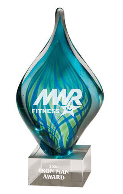 8.75" Blue and Green Twist Art Glass