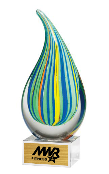 8.25" Multi-Colored Teardrop Art Glass