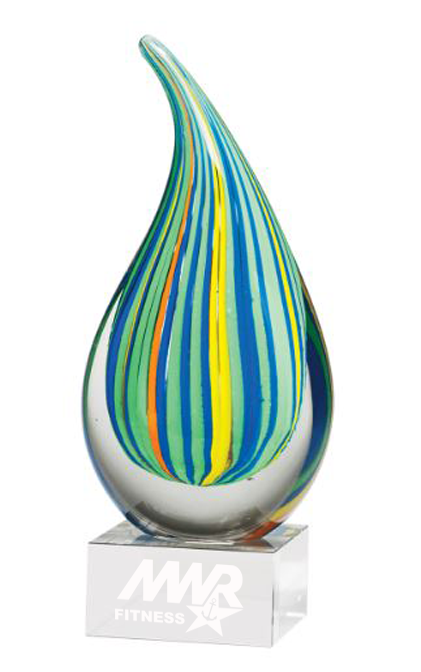 8.25" Multi-Colored Teardrop Art Glass