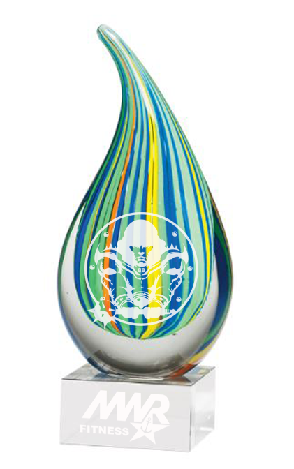 8.25" Multi-Colored Teardrop Art Glass