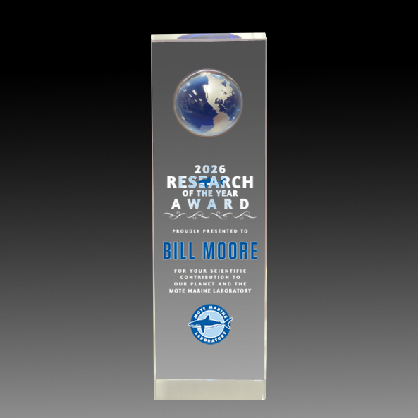 Crystal Trophy with Blue Globe