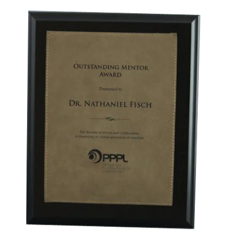 Ebony Laminate Plaque with Light Brown Leatherette Plate