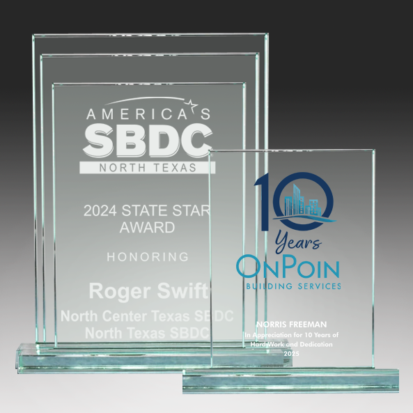 Jade Glass Standing Plaque