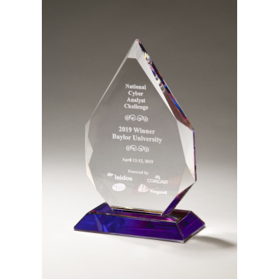 Flame Series Crystal Award with Prism-Effect Base