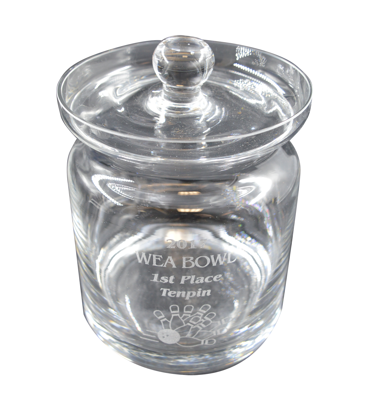 Aladdin 5.5" Mouth Blown Lead Free Crystal Biscuit or Candy Jar