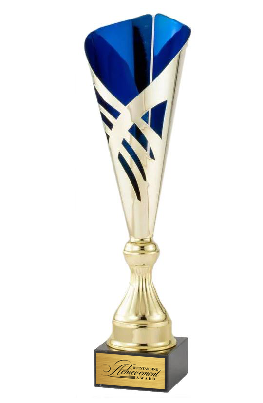 Blue Laser Cup on a Black Marble Base