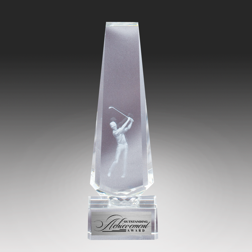 Crystal w/ Lasered Golfer Inside