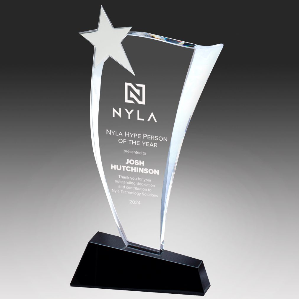 Crystal Wave with Silver Star
