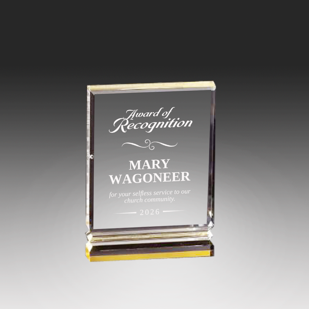 Acrylic Rectangle with Ribbed Base