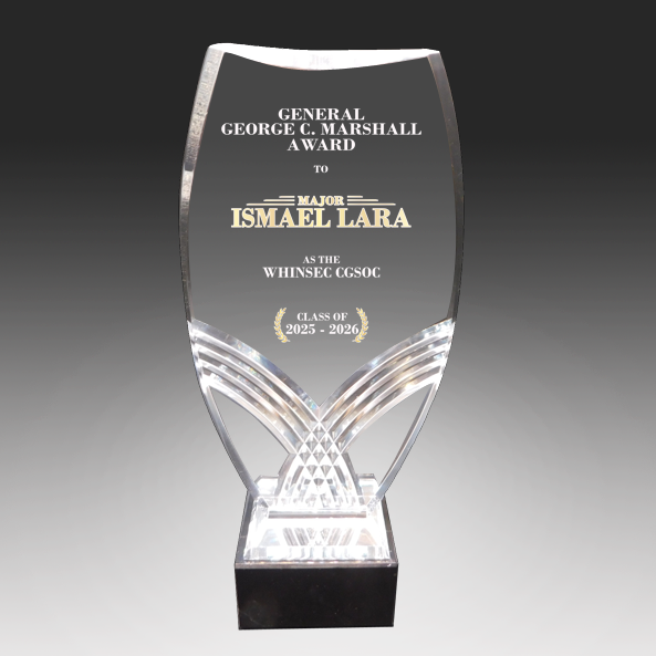 DEEP BEVEL NILE ACRYLIC AWARD ON BLACK BASE