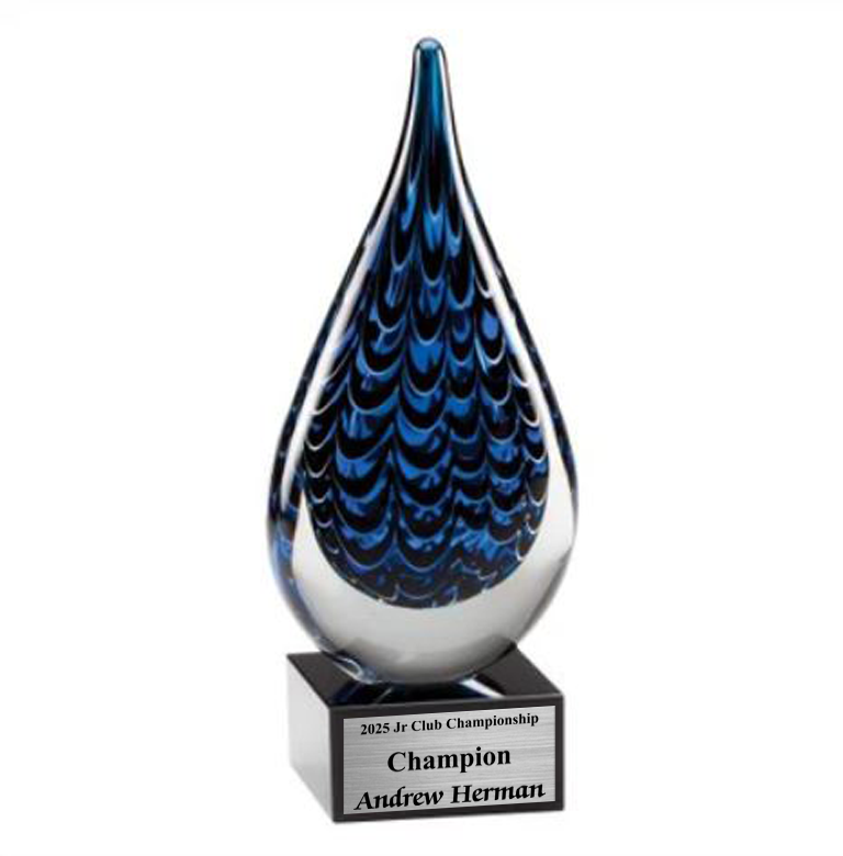 9.3" Blue Art Glass