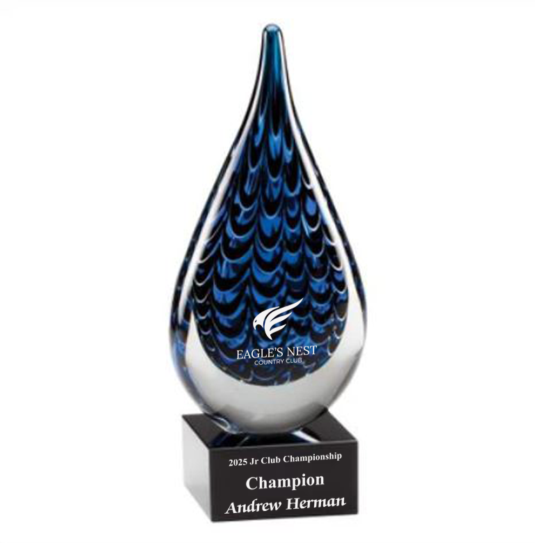 9.3" Blue Art Glass