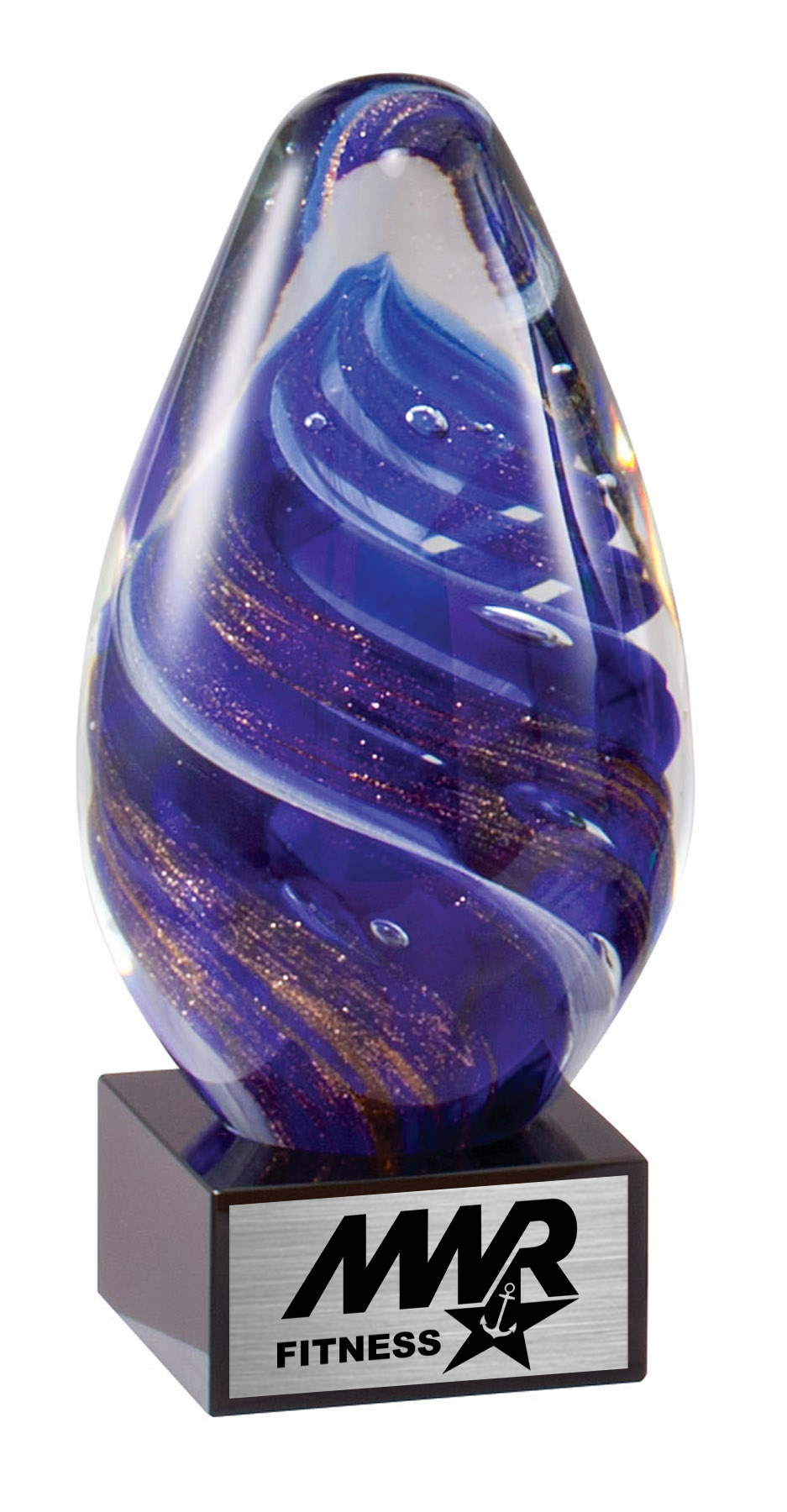Purple Swirl Art Glass Award