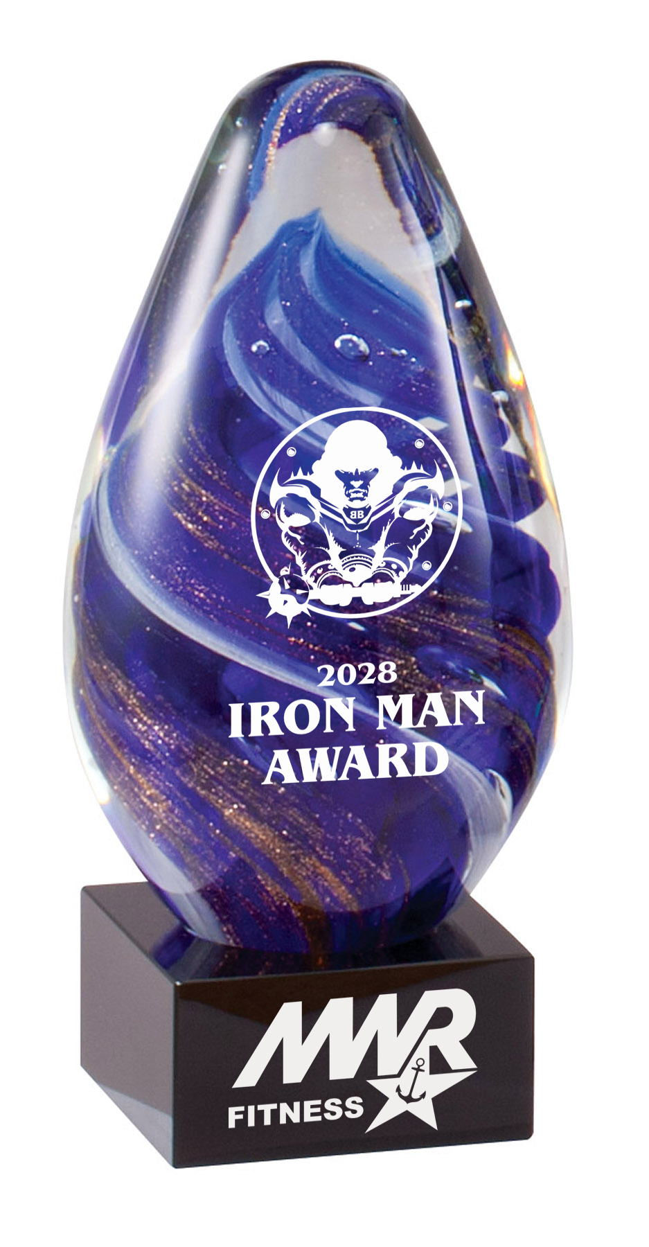 Purple Swirl Art Glass Award