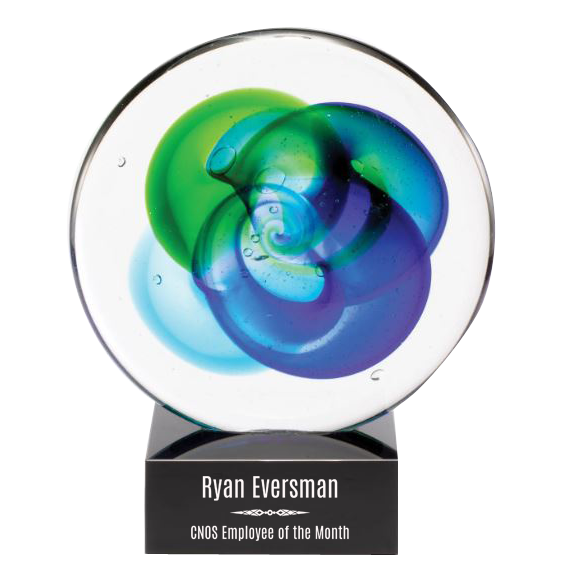 8" Round Art Glass Award
