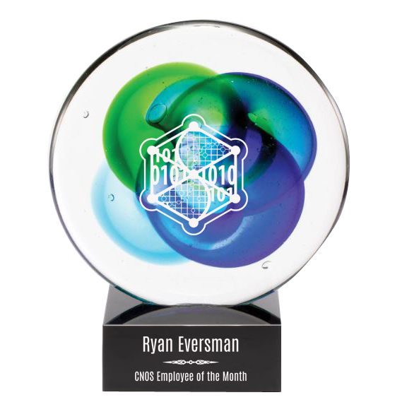 8" Round Art Glass Award
