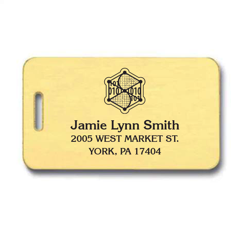 Brass Luggage Tag 2" x 3½"