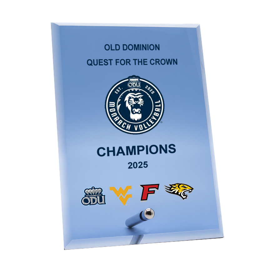 Economy Blue Glass Standing Plaque